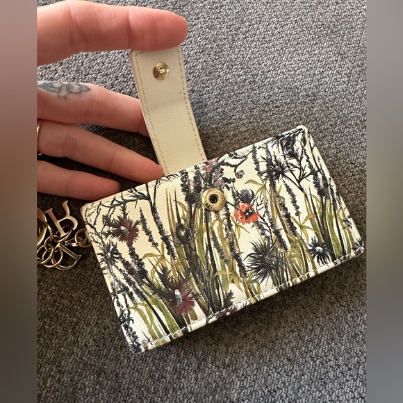 Christian DIOR Lady Dior Floral Rare 5 gusset pocket wallet limited edition - Picture 3 of 9